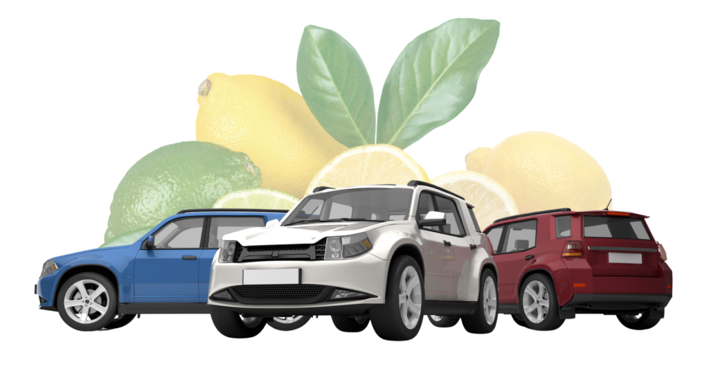 varity of cars and a lemon background